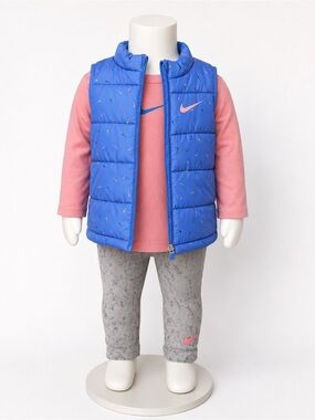 Nike Kids Royal Blue Quilted Puffer Vest with Speckle Accents